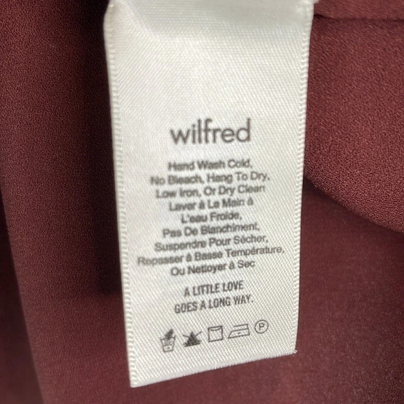 WILFRED Morel Off The Shoulder Blouse Burgundy Ruffle Elastic Balloon Sleeve XXS - Picture 8 of 11